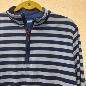 J. McLaughlin Quarter Zip - size M blue stripe
